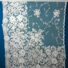 PAIR EMBROIDERED LACE CURTAINS, c. 1900