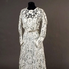BATTENBURG LACE TRAINED GOWN, c. 1905