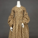LADYS PRINTED COTTON DRESS, c. 1840