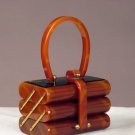 CARAMEL BAKELITE PURSE, 1930-1940