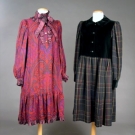 2 SAINT LAURENT WOOL DAY DRESSES, LATE 1970s