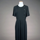CHANEL BLACK SILK CREPE DRESS, MID 20th C