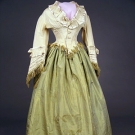IRRIDESCENT SILK CHARTREUSE DRESS, c. 1870