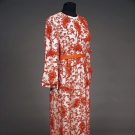 CORAL DECORATED DESIGNER EVENING GOWN, 1960s